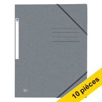 Offre : 10x Oxford Top File+ farde à élastique en carton A4 - gris