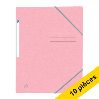 Oxford Offre : 10x Oxford Top File+ farde à élastique en carton A4 - rose pastel  260167