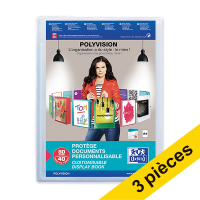 Offre : 3x Oxford Polyvision album de présentation souple A4 (40 pochettes) - transparent