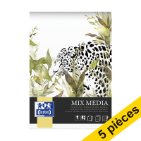 Offre : 5x Oxford Mix Media bloc à dessin A4 225 g/m² (25 feuilles)