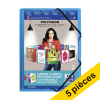 Offre : 5x Oxford Polyvision farde à élastique (personnalisable) A4 - bleu 237687 - 1