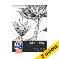 Offre : 5x Oxford Sketching bloc de croquis A4 120 g/m² (50 feuilles)