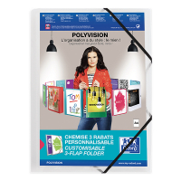 Oxford Polyvision farde à 3 rabats (personnalisable) A4 - transparent 100201153 237586