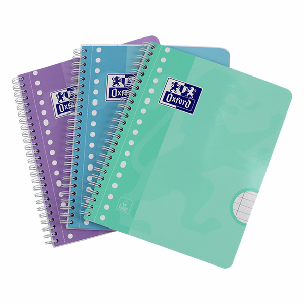 Oxford School cahier à spirale  A5+ ligné 90 g/m² 17 trous 80 feuilles pastel (3 pièces) 400171666 400190223 260297 - 2