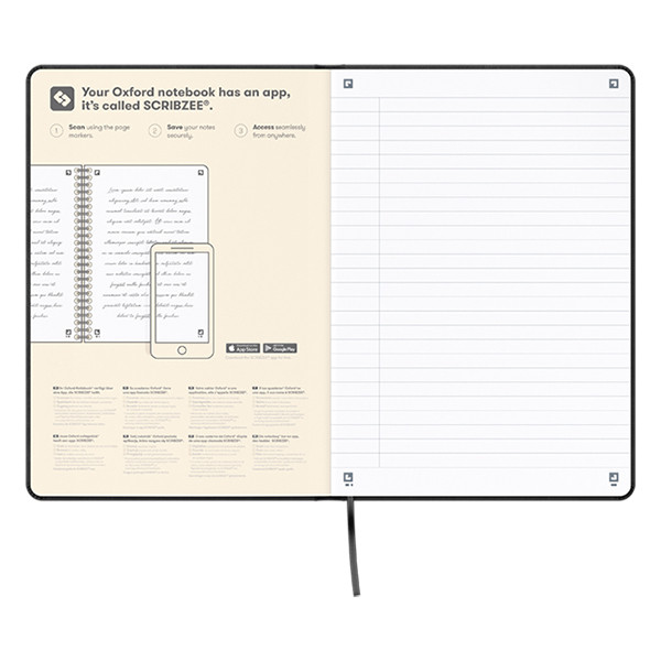 Oxford Signature carnet de notes A5 ligné 90 g/m² 80 feuilles - noir 400154943 260228 - 4