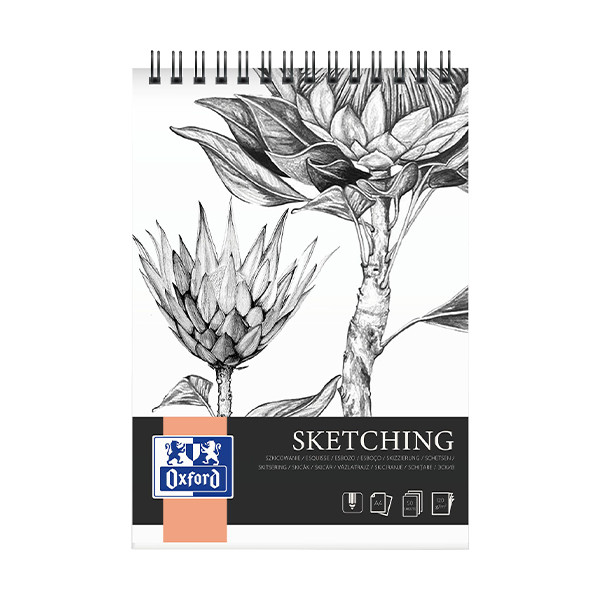 Oxford carnet de dessin, 50 feuilles, 100 g/m², ft A5, noir