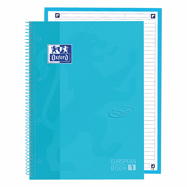 Oxford Touch cahier à spirale A4+ 90 g/m² 80 feuilles ligné - bleu pastel 400138327 260290 - 4