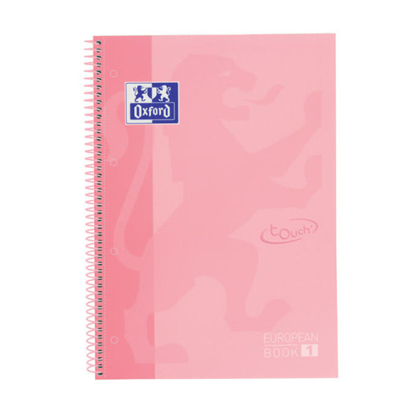 Oxford Touch cahier à spirale A4+ 90 g/m² 80 feuilles ligné - rose pastel 400138324 260292 - 1