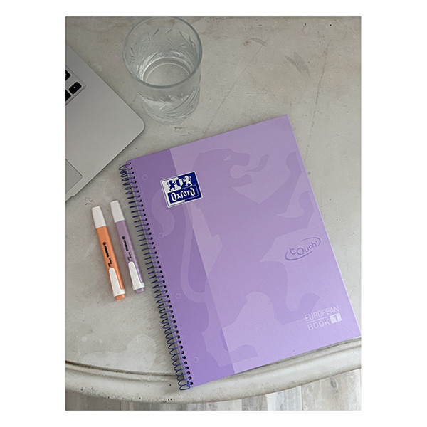 Oxford Touch cahier à spirale A4+ 90 g/m² 80 feuilles ligné - violet pastel 400138325 260291 - 5