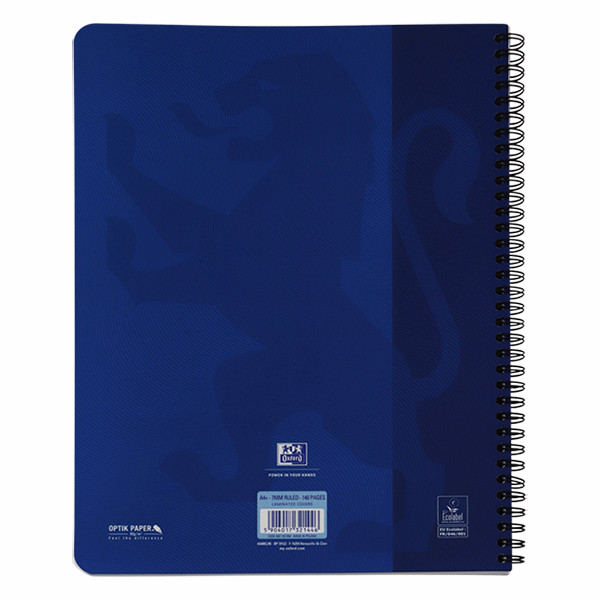 Oxford Touch cahier à spirale A4 ligné 90 g/m² 70 feuilles - bleu 400103994 260143 - 2