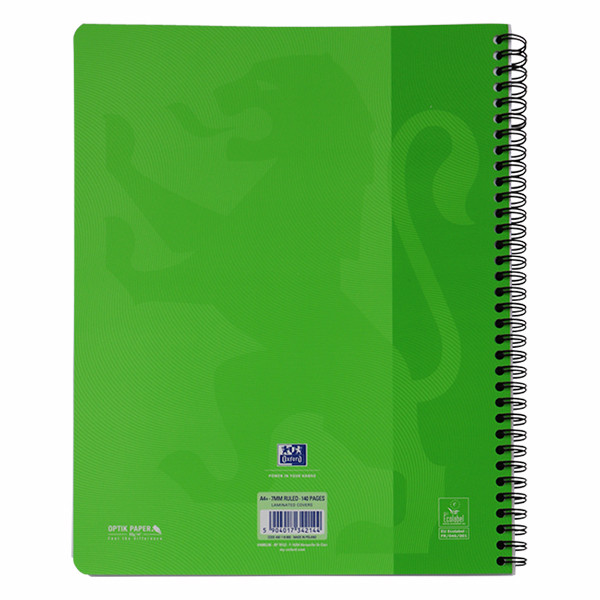 Oxford Touch cahier à spirale A4 ligné 90 g/m² 70 feuilles - vert citron 400118800 260184 - 2