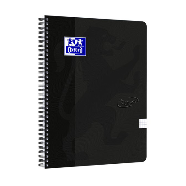 Oxford Touch cahier à spirale A4 quadrillé 90 g/m² 70 feuilles - noir 400134120 260149 - 1