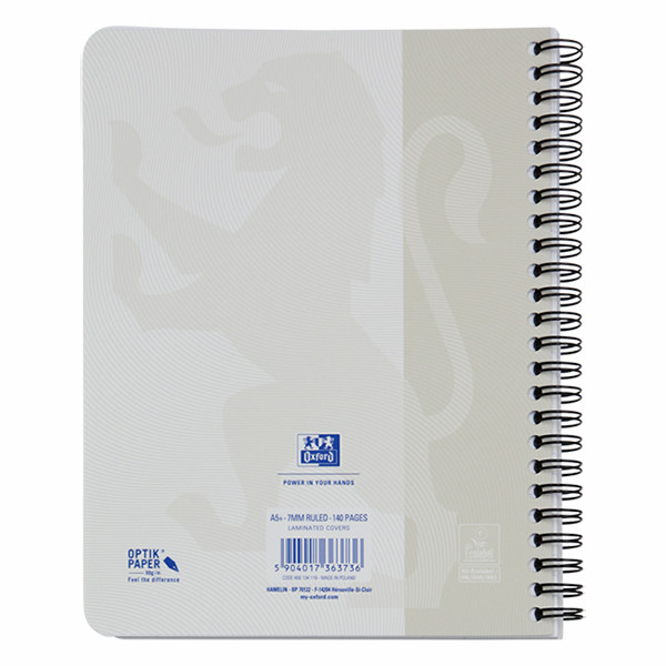 Oxford Touch cahier à spirale A5 ligné 90 g/m² 70 feuilles - gris 400134119 260153 - 3