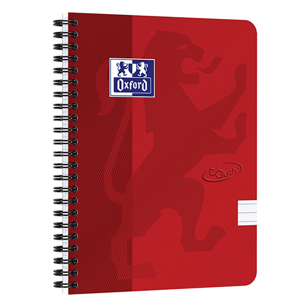 Oxford Touch cahier à spirale A5 ligné 90 g/m² 70 feuilles - rouge 400103999 260151 - 1