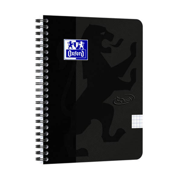 Oxford Touch cahier à spirale A5 quadrillé 90 g/m² 70 feuilles - noir 400134121 260156 - 1