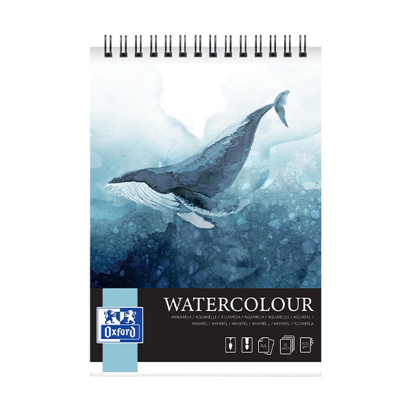 Oxford Watercolour bloc à dessin aquarelle reliure spirale A4 300g/m² (10 feuilles) 400167561 237649 - 1