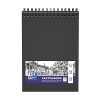 Oxford bloc de croquis à spirale couverture rigide A4 100 g/m² (50 feuilles) - noir 400152648 237635