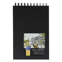 Oxford bloc de croquis à spirale couverture rigide A5 225 g/m² (40 feuilles) - noir 400152645 237634