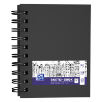 Oxford bloc de croquis à spirale couverture rigide A6 100 g/m² (80 feuilles) - noir 400152649 237636