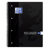 Oxford cahier à spirale A4+ quadrillé 90 g/m² 90 feuilles (4 trous) - noir