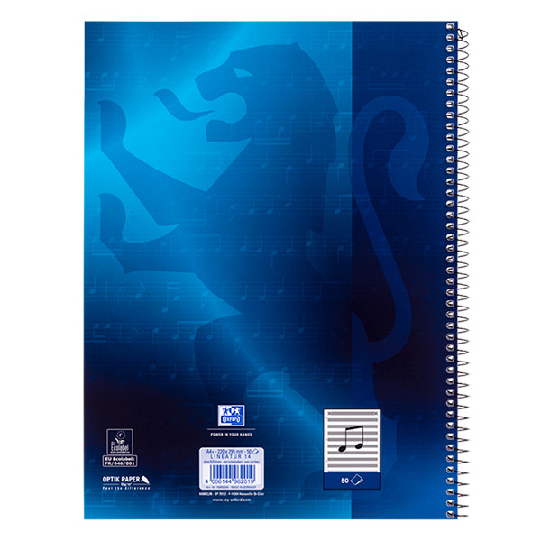 Oxford cahier de musique avec spirale A4 90 g/m² 50 feuilles 384405014 260070 - 2