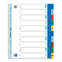 Oxford intercalaires colorées A4 XL en plastique avec 10 onglets (11 trous) 100205095 237530