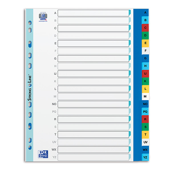 Oxford intercalaires colorées A4 XL en plastique avec 20 onglets A-Z (11 trous) 100204733 237533 - 1