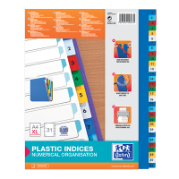 Oxford intercalaires en plastique coloré A4 XL avec 31 onglets (11 trous) 100204822 237532