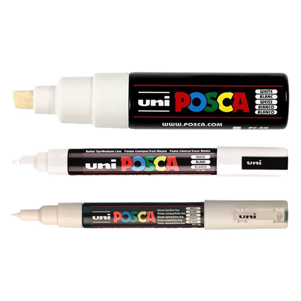 POSCA PC-1MC/5M/8K set de marqueurs peinture (3 pièces) - blanc Posca