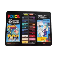 POSCA PC-1MC/PC-3M/PC-5M Manga set de marqueurs acryliques (20 pièces) 425422
