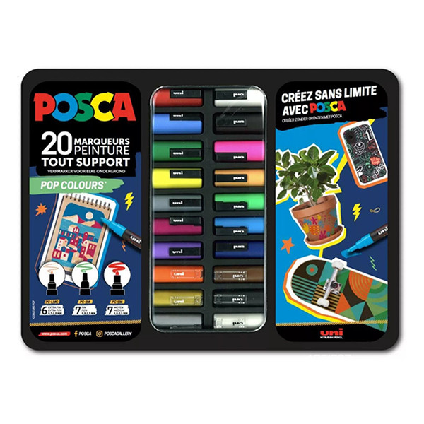 POSCA PC-1MC/PC-3M/PC-5M Pop Colors set de marqueurs de peinture (20 pièces) MPOSCA/20015 424482 - 1