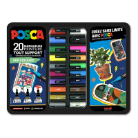 POSCA PC-1MC/PC-3M/PC-5M Pop Colors set de marqueurs de peinture (20 pièces) MPOSCA/20015 424482