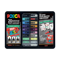 POSCA PC-1MC/PC-3M/PC-5M Stickers Graffiti set de marqueurs de peinture (20 pièces) MPOSCA/20017 424480