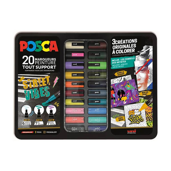 POSCA PC-1MC/PC-3M/PC-5M Street Vibes set de marqueurs acryliques (20 pièces) 425421 - 1