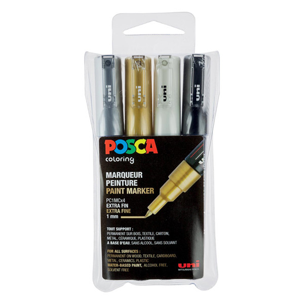 POSCA PC-1MC set de marqueurs peinture (0,7 - 1 mm conique) 4 pcs PC1MC/4AASS09 424066 - 1