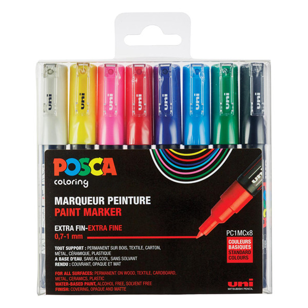 POSCA PC-1MC set de marqueurs peinture (0,7 - 1 mm conique) 8 pcs PC1MC/8AASS18 424067 - 1