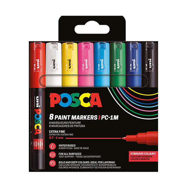 POSCA PC-1MC set de marqueurs peinture (0,7 - 1 mm conique) 8 pcs PC1MC/8AASS18 424067 - 1