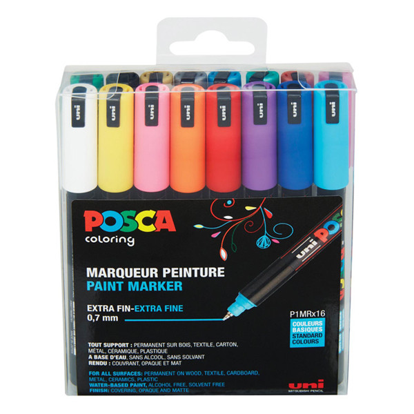 POSCA PC-1MR set de marqueurs acryliques (0,7 mm ogive) 16 pcs 424036 - 1