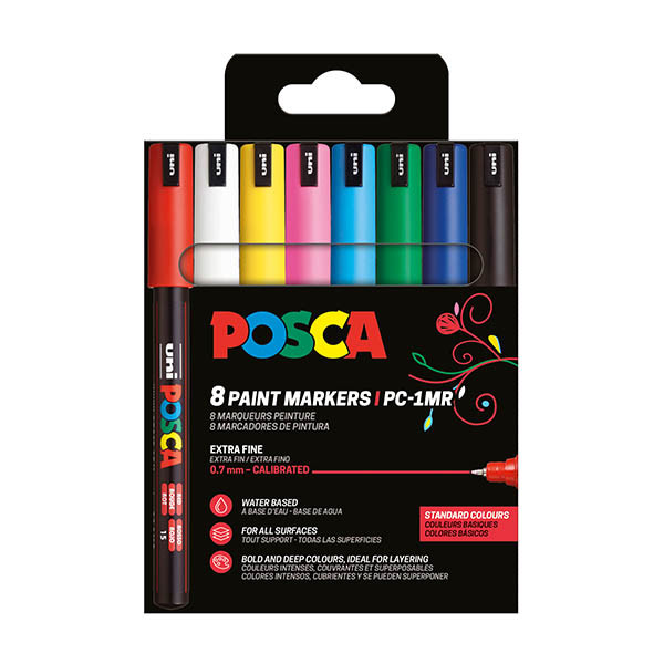 POSCA PC-1MR set de marqueurs acryliques (0,7 mm ogive) 8 pcs 424034 - 1
