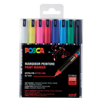 POSCA PC-1MR set de marqueurs peinture (0,7 mm ogive) 8 pcs PC1MR/8AASS18 424034