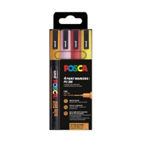 POSCA PC-3ML set de marqueurs acryliques (0,9 - 1,3 mm ogive) 4 pièces - pailleté 425406