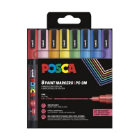 POSCA PC-3ML set de marqueurs peinture (0,9 - 1,3 mm ogive) 8 pièces - pailleté 425408