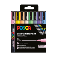 POSCA PC-3M set de marqueurs acryliques (0,9 - 1,3 mm ogive) 8 pcs - pastel 424110