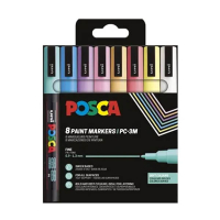 POSCA PC-3M set de marqueurs peinture (0,9 - 1,3 mm ogive) 8 pièces - pastel 425405