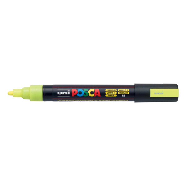 POSCA PC-5M marqueur peinture (1,8 - 2,5 mm ogive) - jaune fluo PC5MJFLUO 424138 - 1