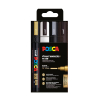 POSCA PC-5M set de marqueurs acryliques (1,8 - 2,5 mm ogive) 4 pcs - métallique 424166 - 1