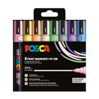 POSCA PC-5M set de marqueurs acryliques (1,8 - 2,5 mm ogive) 8 pcs - pastel 424170