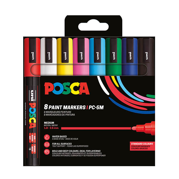 POSCA PC-5M set de marqueurs acryliques (1,8 - 2,5 mm ogive) 8 pcs 424168 - 1