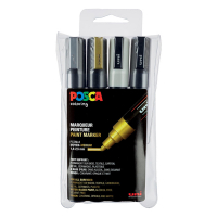 POSCA PC-5M set de marqueurs peinture (1,8 - 2,5 mm ogive) 4 pcs - métallique PC5M/4AASS09 424166