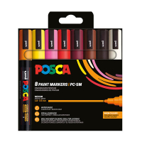 POSCA PC-5M set de marqueurs peinture (1,8 - 2,5 mm ogive) 8 pcs - chaud PC5M/8AASS15 424171